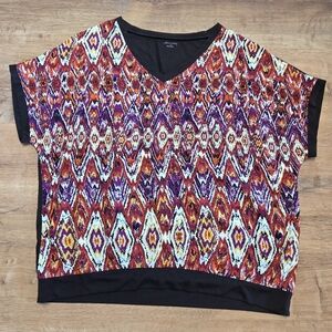 Willow Bay 1x Colorful Geometric Patterned Women's Top